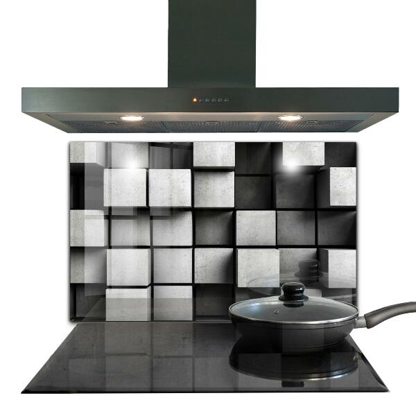 Hob splashback Monochrome cubes