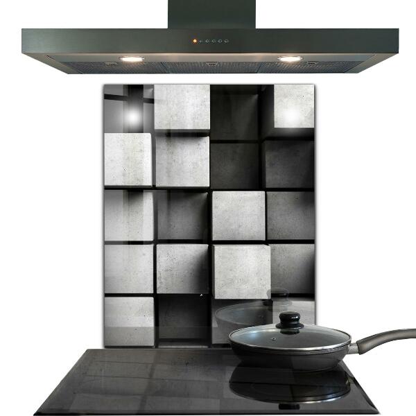 Hob splashback Monochrome cubes