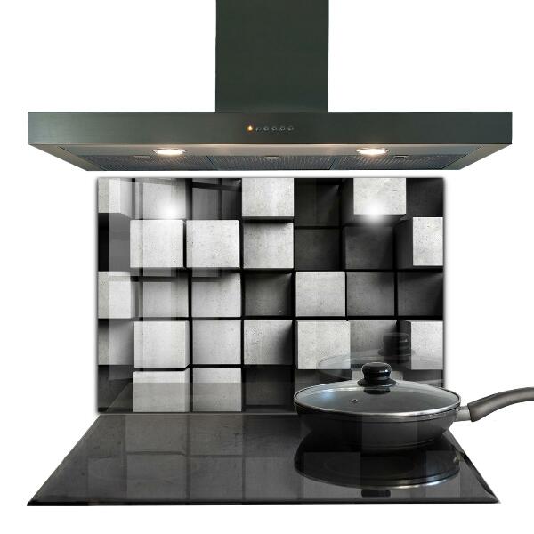 Hob splashback Monochrome cubes