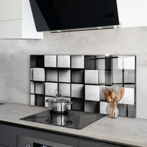 Hob splashback Monochrome cubes