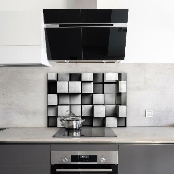 Hob splashback Monochrome cubes