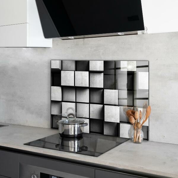 Hob splashback Monochrome cubes