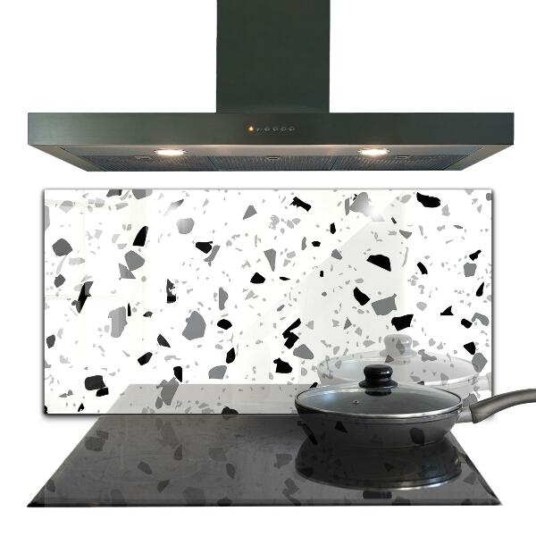 Kitchen glass panel Monochrome terrazzo