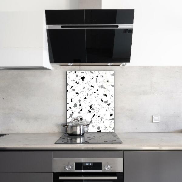 Kitchen glass panel Monochrome terrazzo