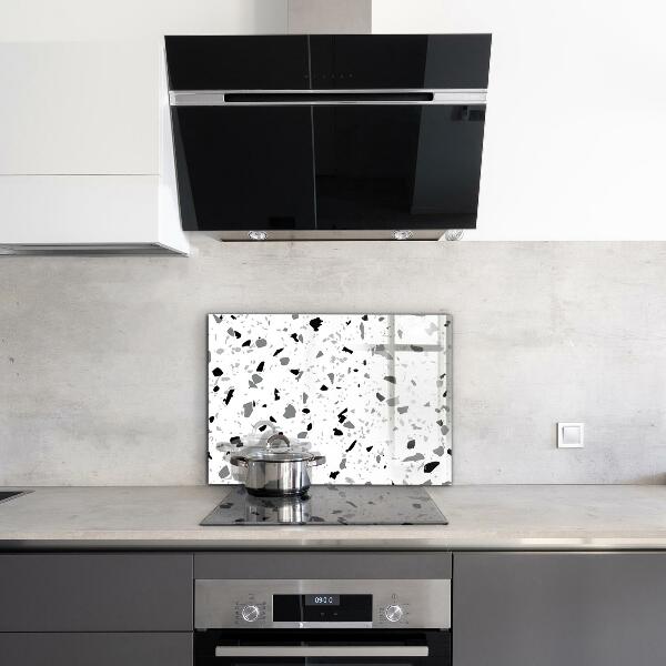 Kitchen glass panel Monochrome terrazzo