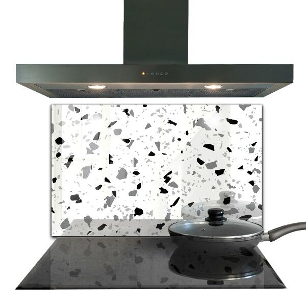 Kitchen glass panel Monochrome terrazzo
