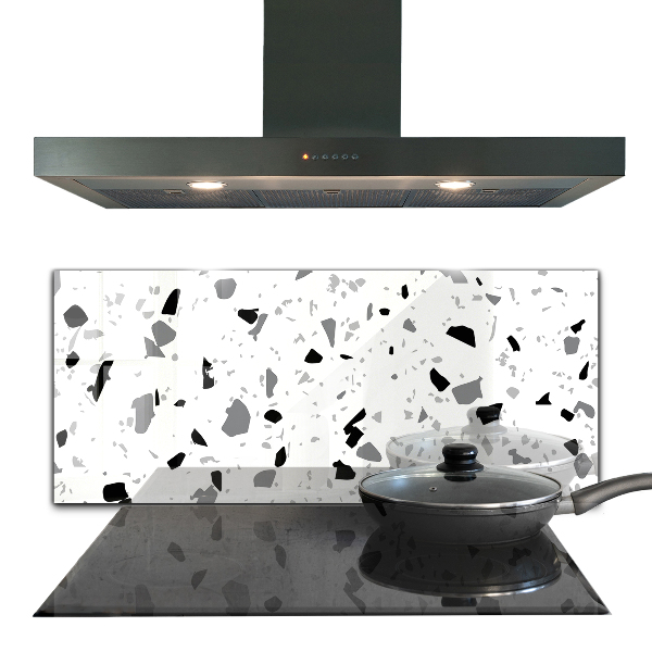 Kitchen glass panel Monochrome terrazzo