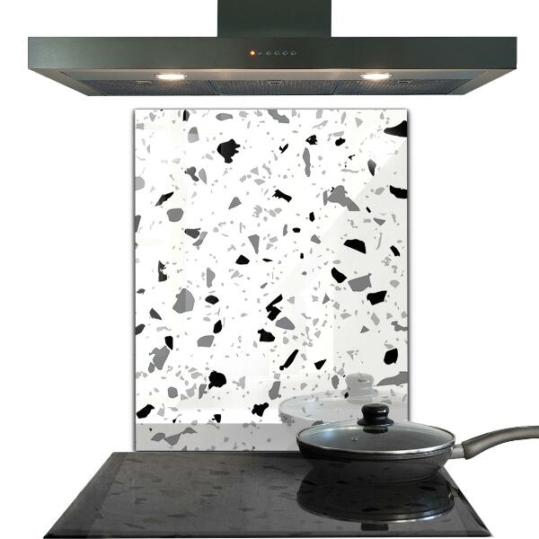 Kitchen glass panel Monochrome terrazzo