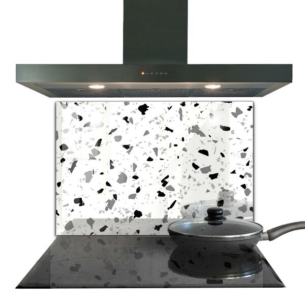 Kitchen glass panel Monochrome terrazzo