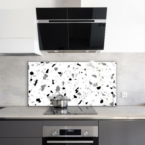 Kitchen glass panel Monochrome terrazzo