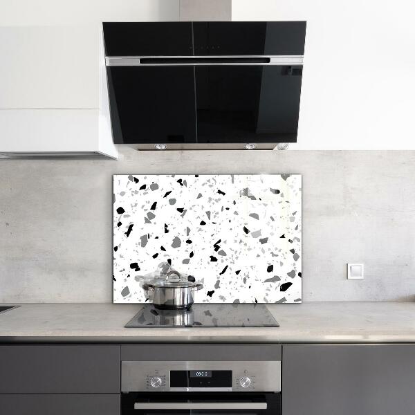 Kitchen glass panel Monochrome terrazzo