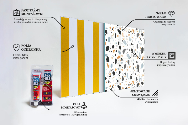 Kitchen glass panel Terrazzo terazzo stone