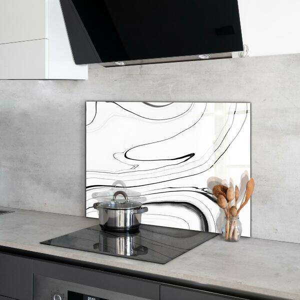 Hob splashback White marble structure