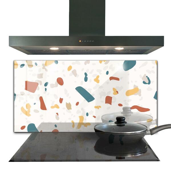 Kitchen glass panel Terrazzo stone