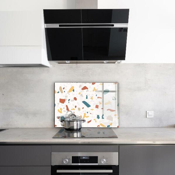 Kitchen glass panel Terrazzo stone