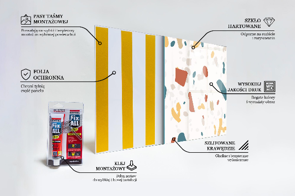 Kitchen glass panel Terrazzo stone