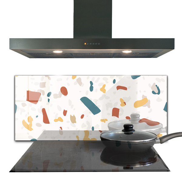 Kitchen glass panel Terrazzo stone