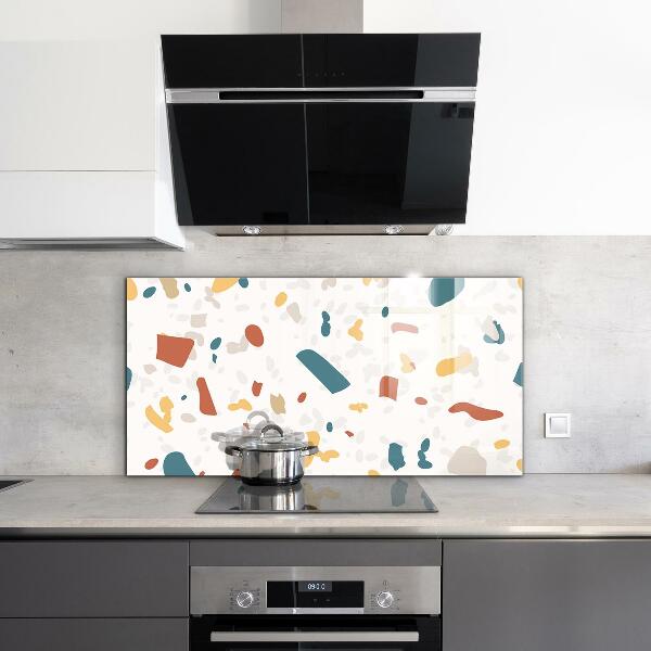 Kitchen glass panel Terrazzo stone