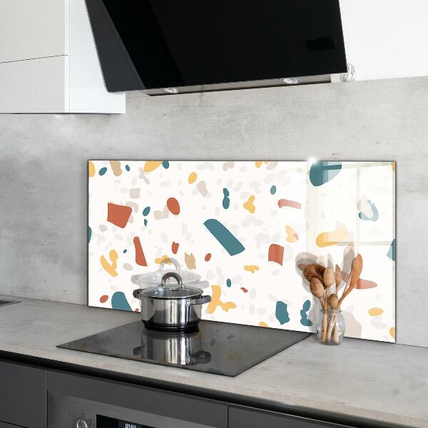 Kitchen glass panel Terrazzo stone