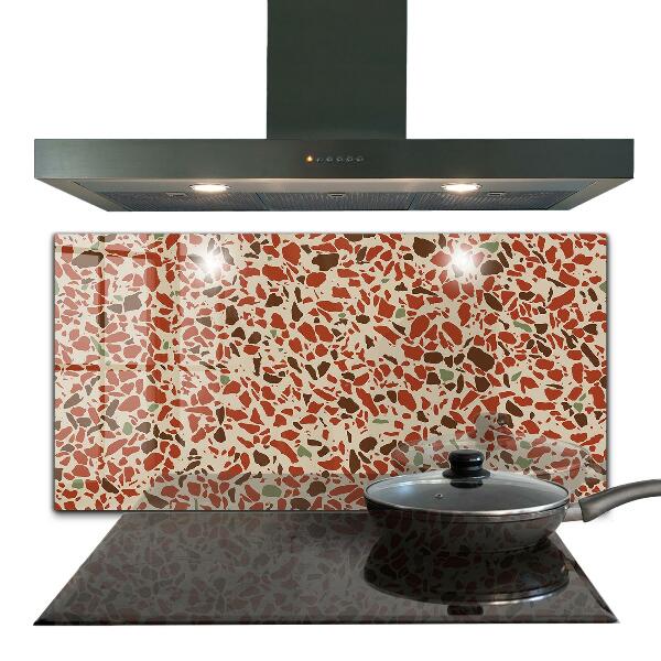 Kitchen glass panel Terrazzo stone structure