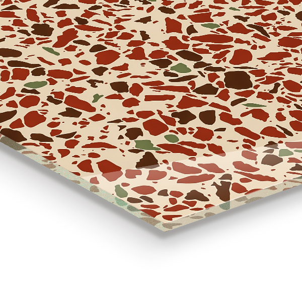 Kitchen glass panel Terrazzo stone structure