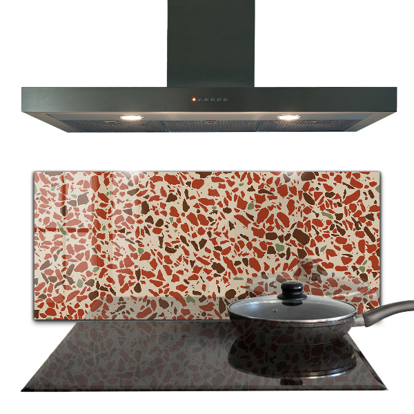 Kitchen glass panel Terrazzo stone structure