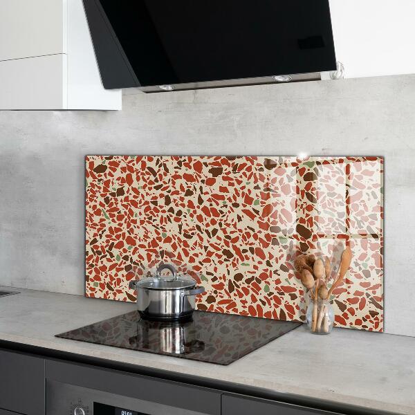 Kitchen glass panel Terrazzo stone structure