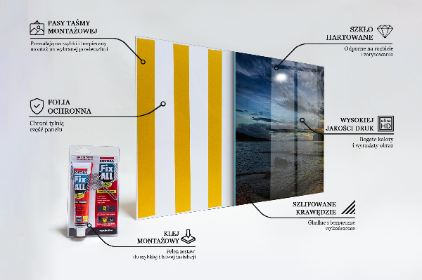 Kitchen glass panel Sunset by the sea