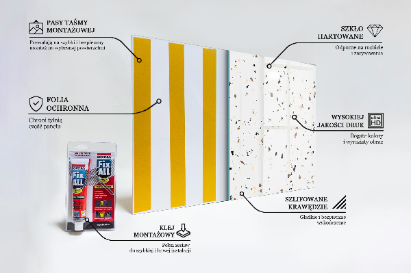 Kitchen glass panel Delicate terrazzo terrazzo