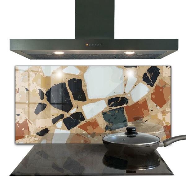 Kitchen glass panel Terrazzo natural stone