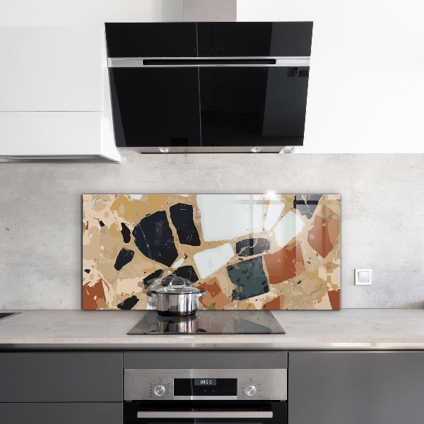Kitchen glass panel Terrazzo natural stone
