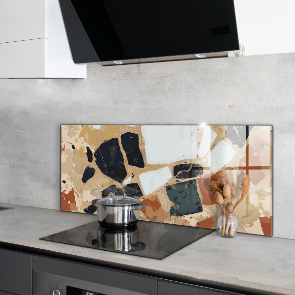 Kitchen glass panel Terrazzo natural stone