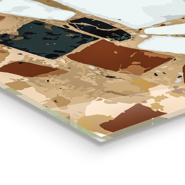 Kitchen glass panel Terrazzo natural stone