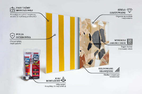 Kitchen glass panel Terrazzo natural stone