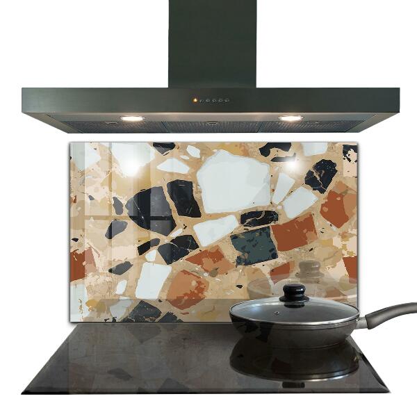 Kitchen glass panel Terrazzo natural stone