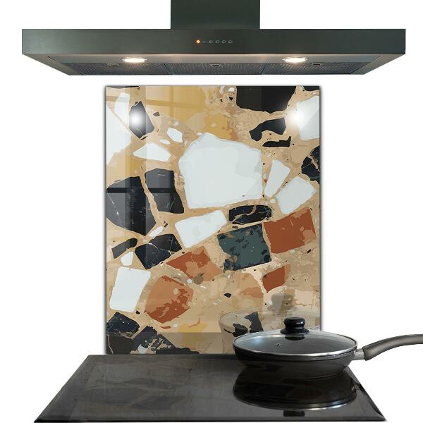 Kitchen glass panel Terrazzo natural stone