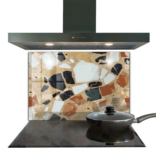 Kitchen glass panel Terrazzo natural stone