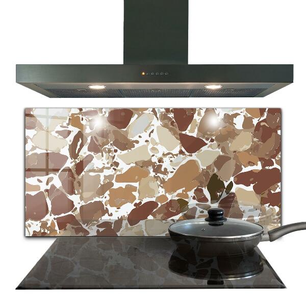 Kitchen glass panel Terrazzo natural stone