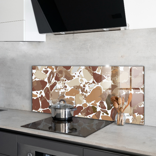 Kitchen glass panel Terrazzo natural stone