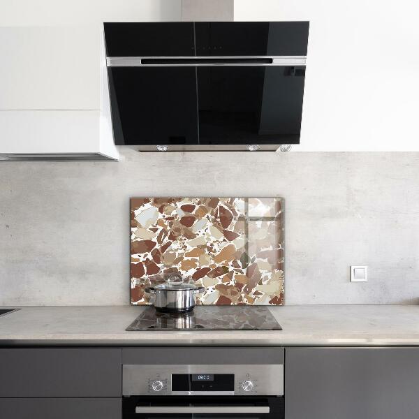 Kitchen glass panel Terrazzo natural stone