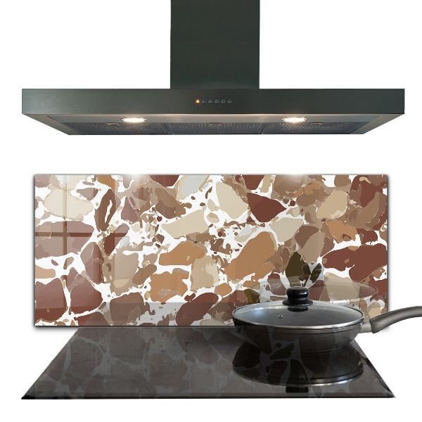 Kitchen glass panel Terrazzo natural stone