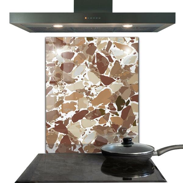 Kitchen glass panel Terrazzo natural stone