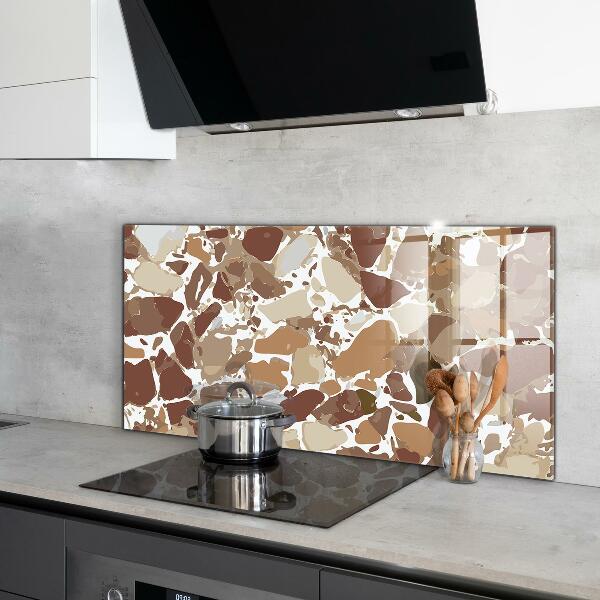 Kitchen glass panel Terrazzo natural stone