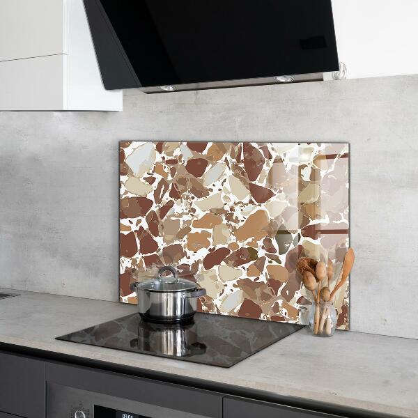 Kitchen glass panel Terrazzo natural stone
