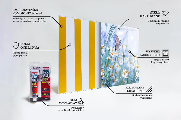 Kitchen glass panel Summer meadow butterfly flower