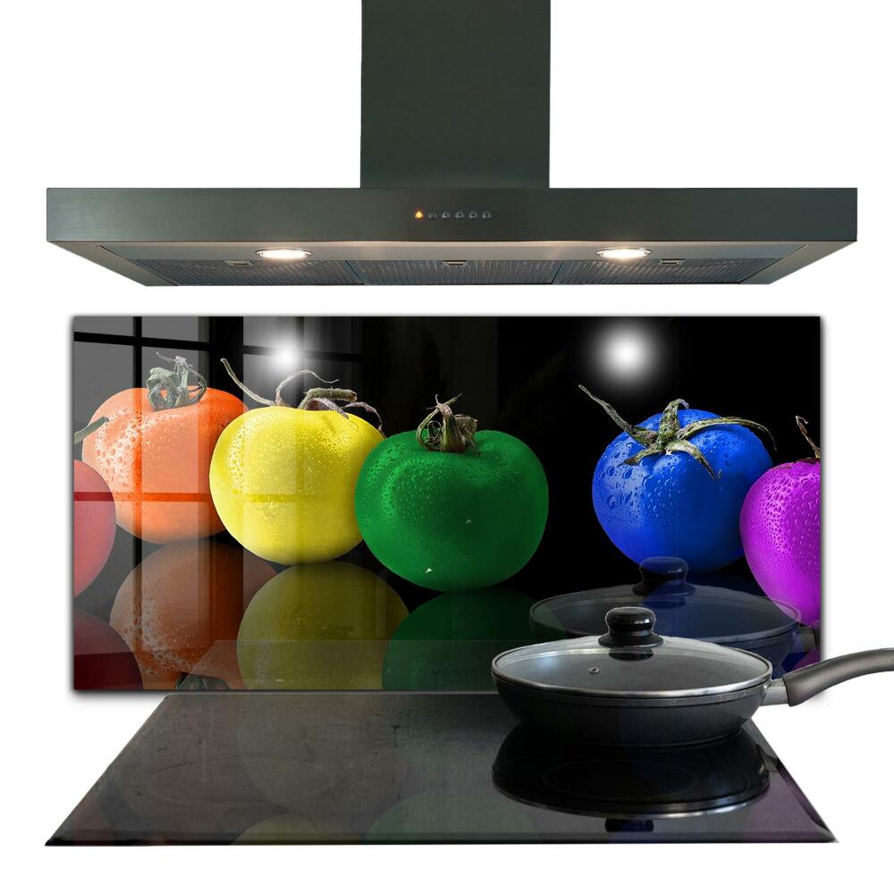 Kitchen wall panels Colorful juicy tomatoes