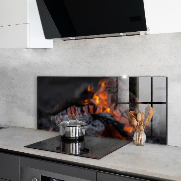 Oven splashback Burning bonfire fire
