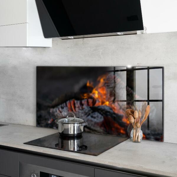 Oven splashback Burning bonfire fire