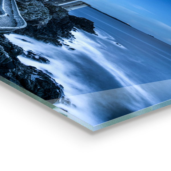 Kitchen glass panel Lighthouse at dusk