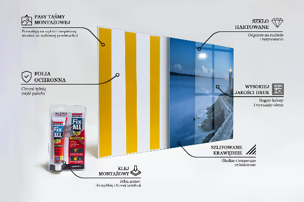 Kitchen glass panel Lighthouse at dusk